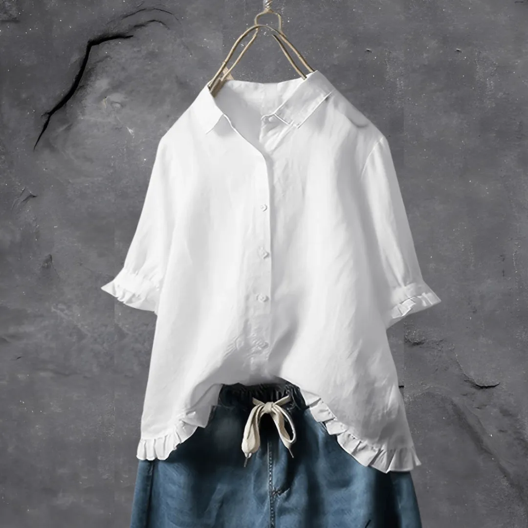 Chic Loose-Fit Button Down Blouse for Ladies