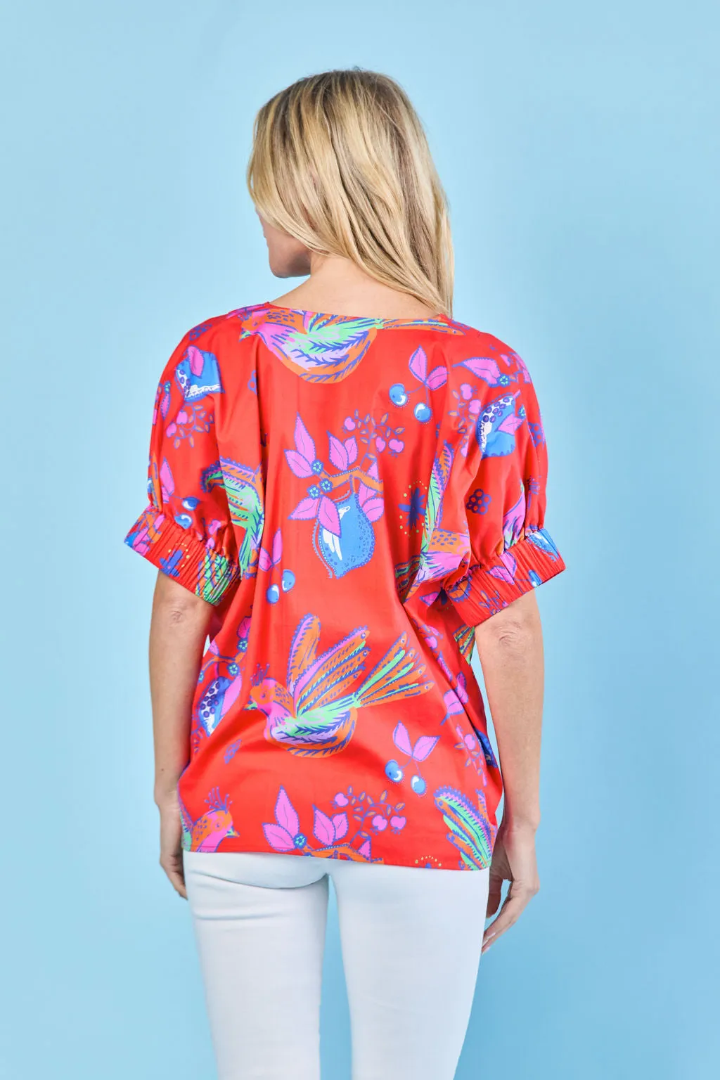 Chloe Blouse in Cherry Songbird