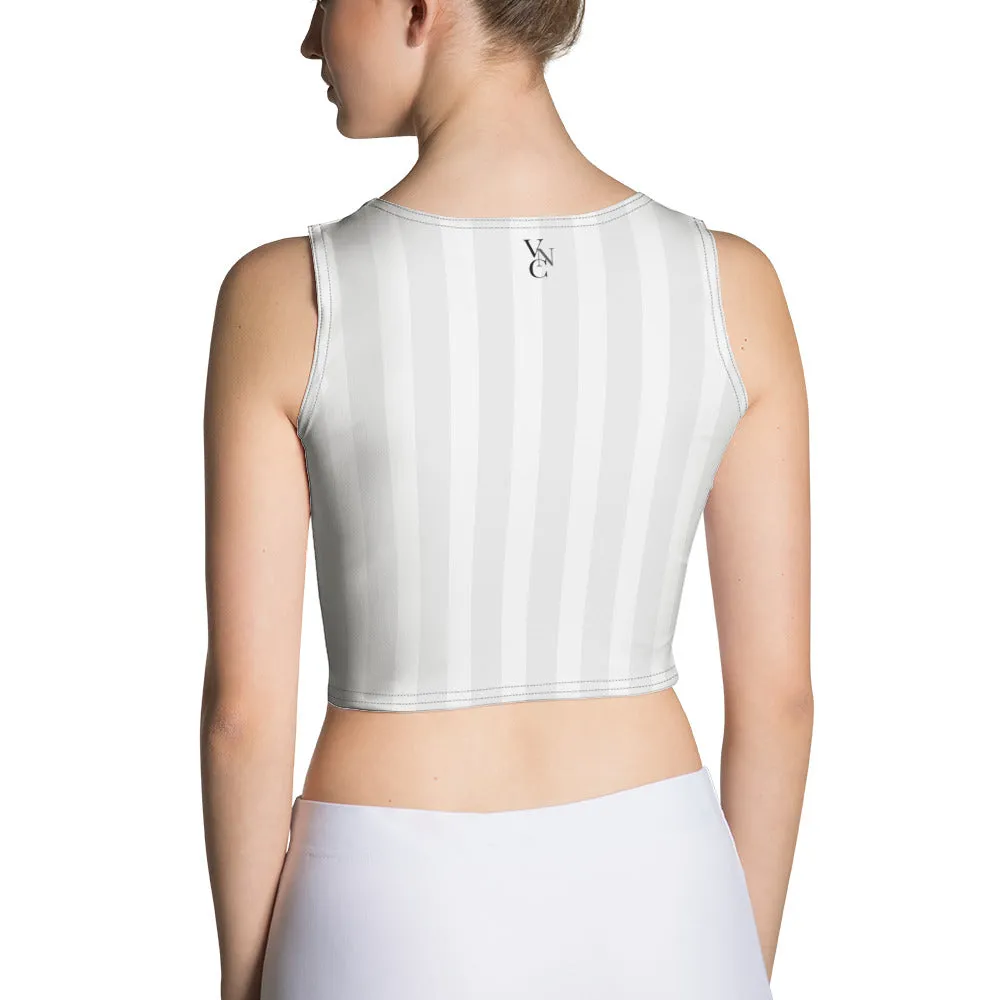 City Chic Crop Top in Stylish Grey strips