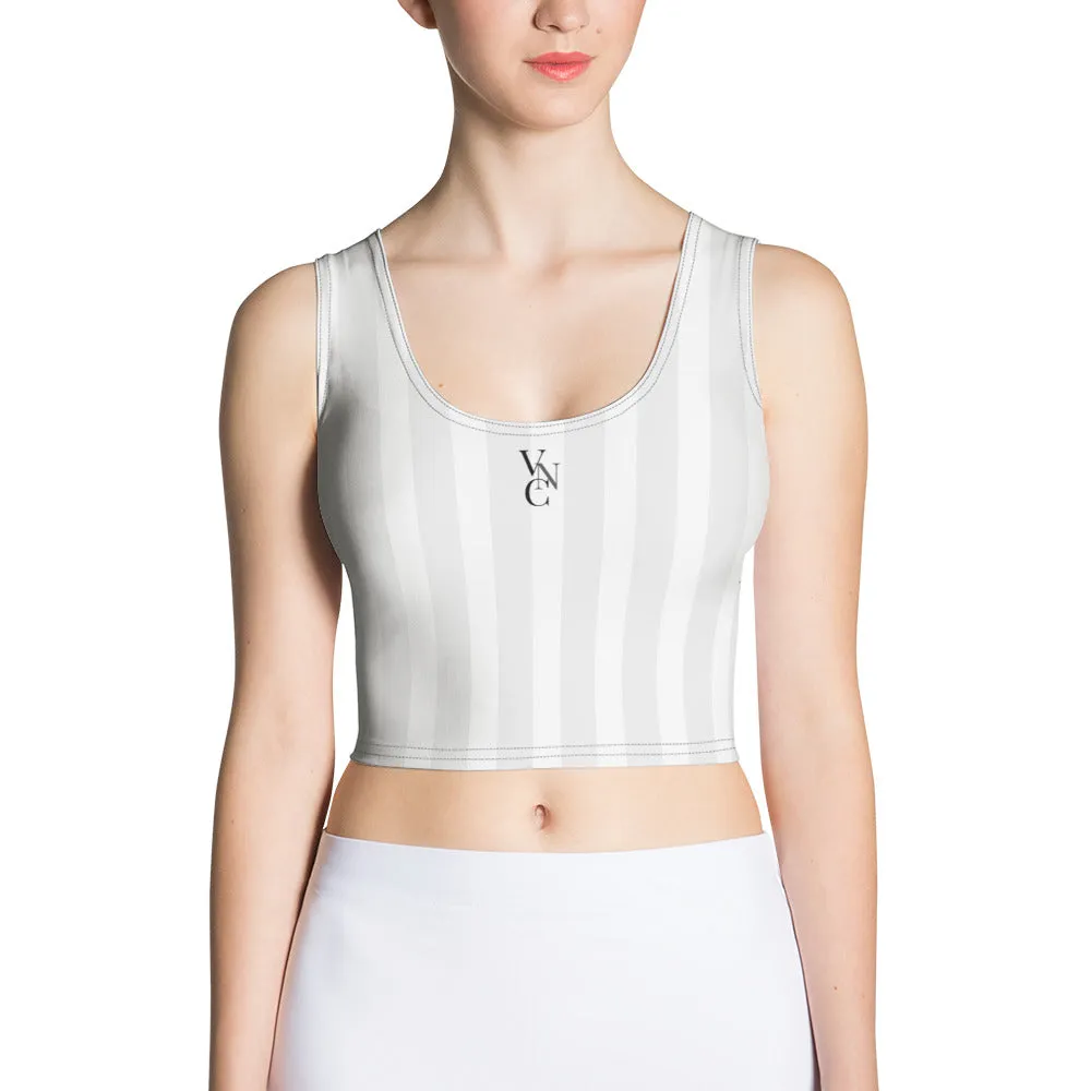 City Chic Crop Top in Stylish Grey strips