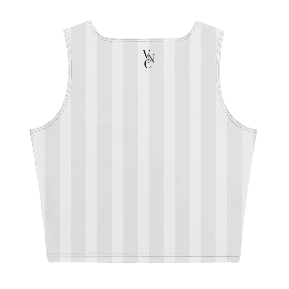 City Chic Crop Top in Stylish Grey strips