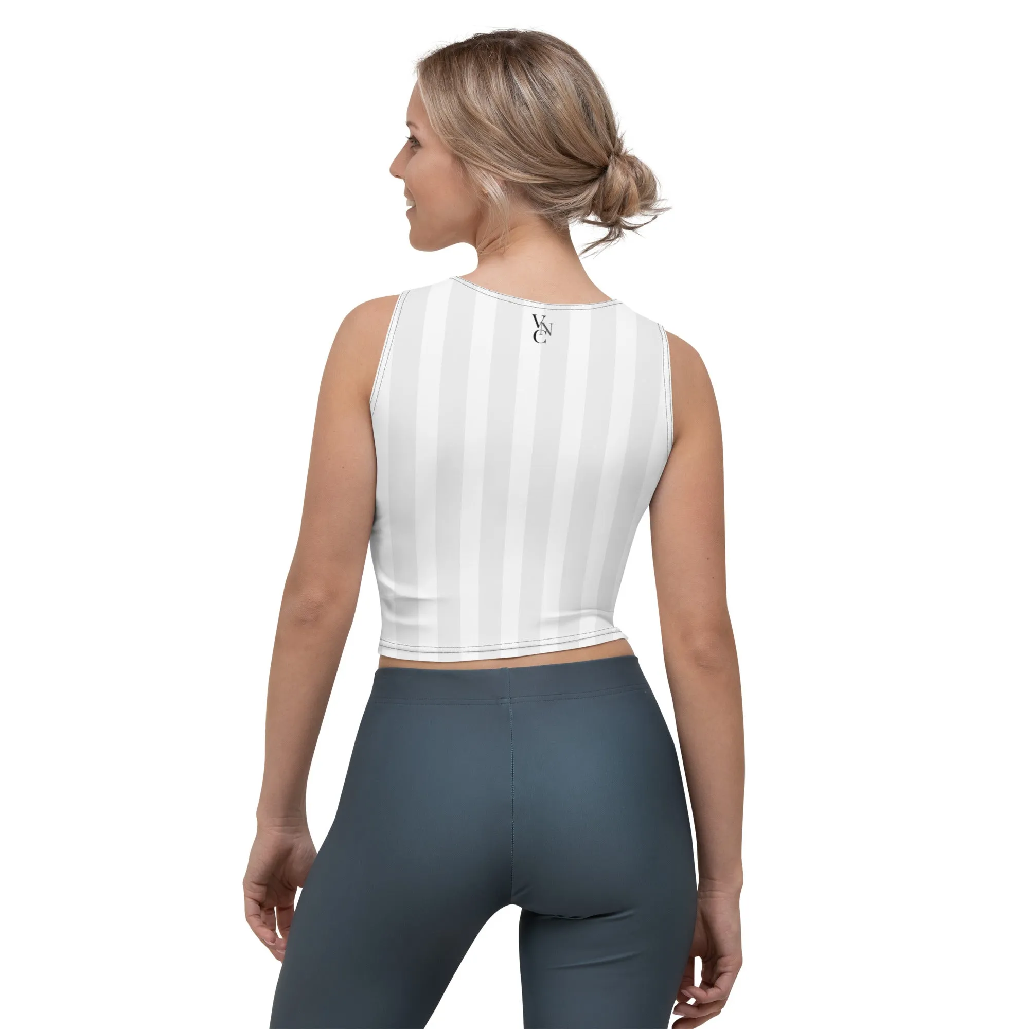 City Chic Crop Top in Stylish Grey strips