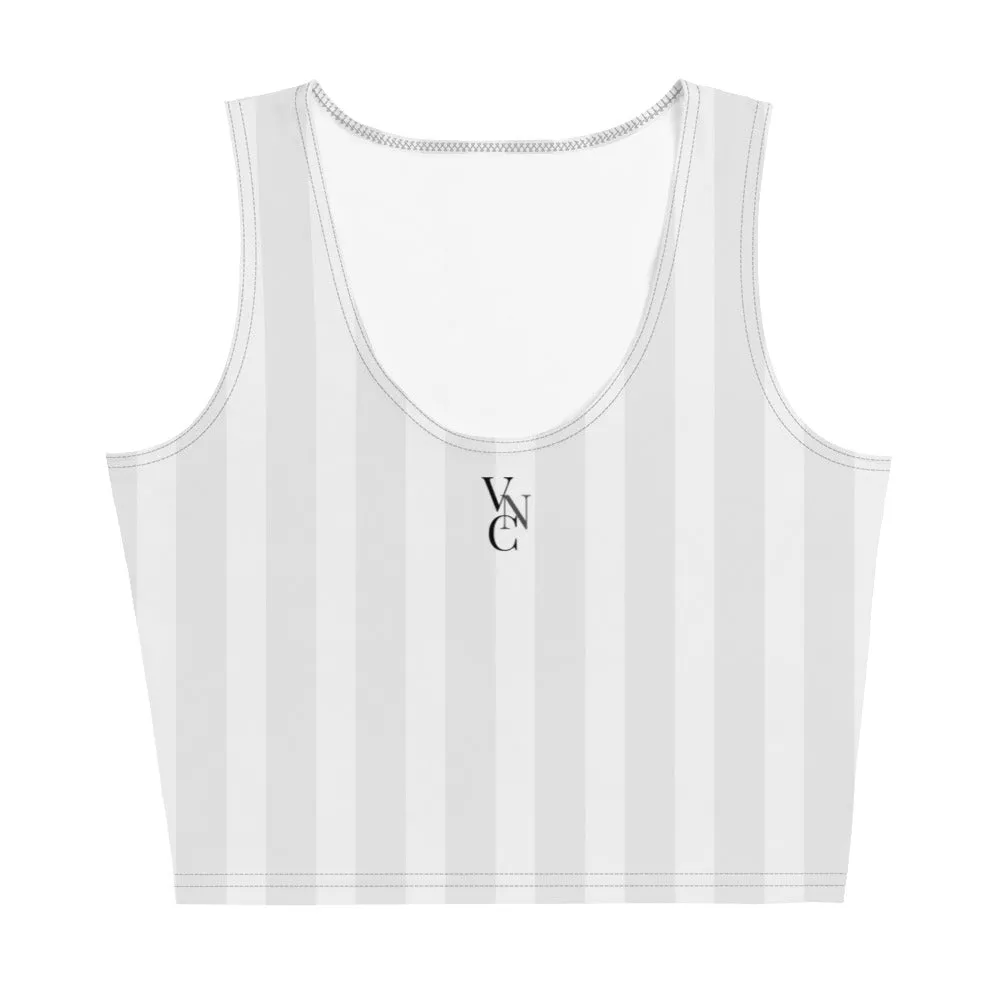 City Chic Crop Top in Stylish Grey strips