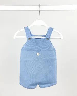 Classic Short Knitted Dungarees - Sky Blue