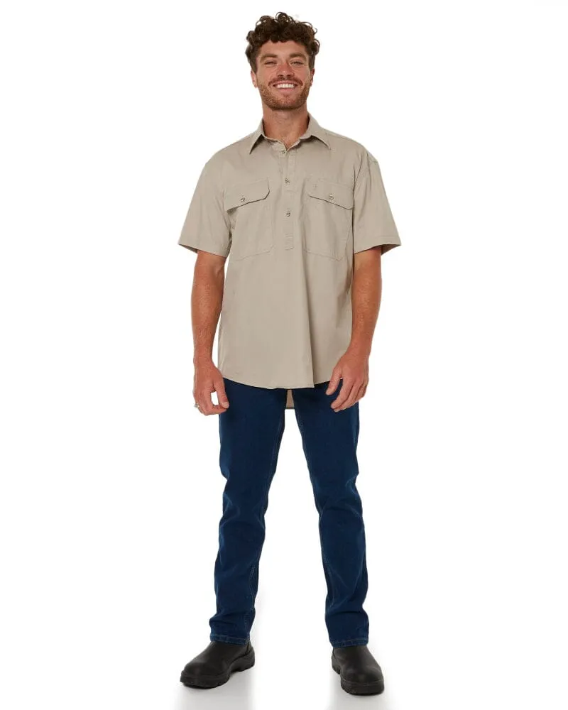 Closed Front SS Shirt - Clay