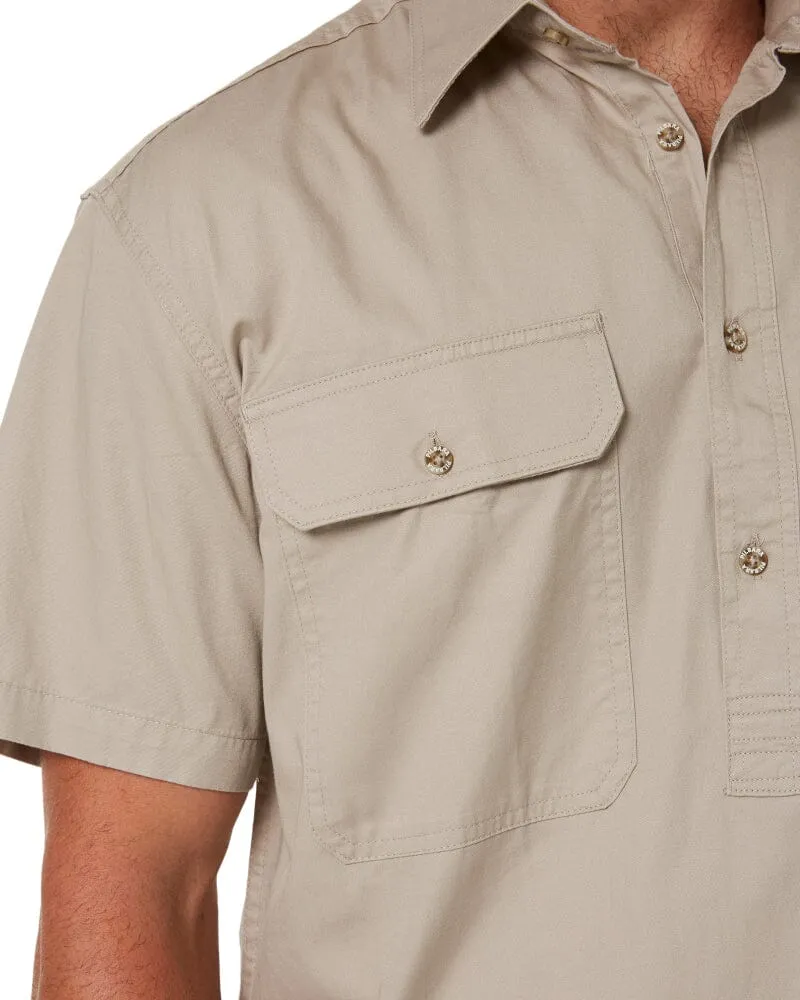 Closed Front SS Shirt - Clay