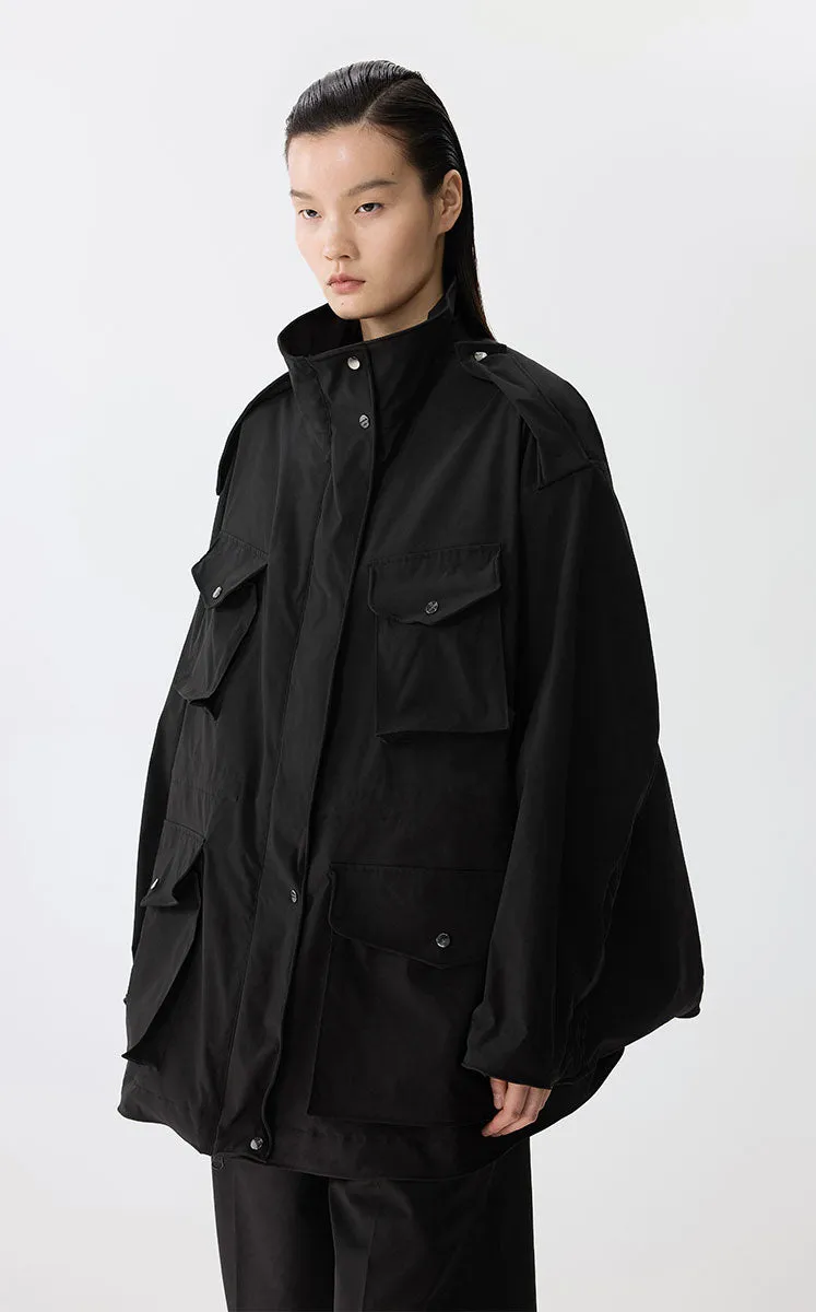 Coat / JNBY Oversized Shapeable Bone-Fish Hybrid Jacket