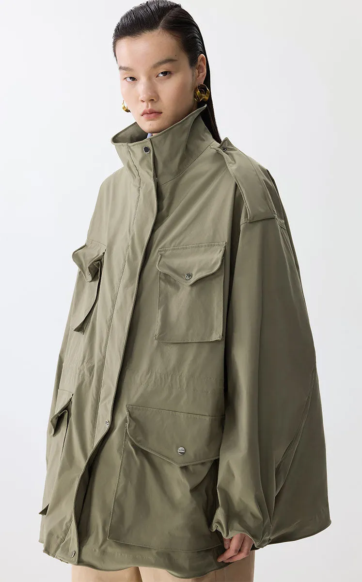 Coat / JNBY Oversized Shapeable Bone-Fish Hybrid Jacket
