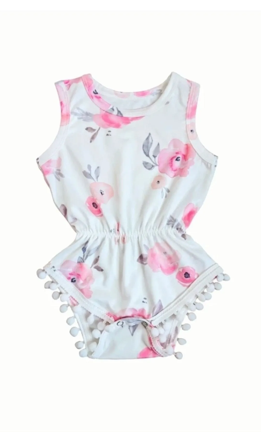 Coco Floral Pom Pom Romper Girl