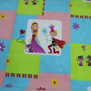 Cotton Kids Fabric 2229 Prince And  Princess Print 140 cm