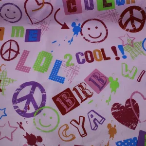 Cotton Kids Fabric Emoji Print 140 cm
