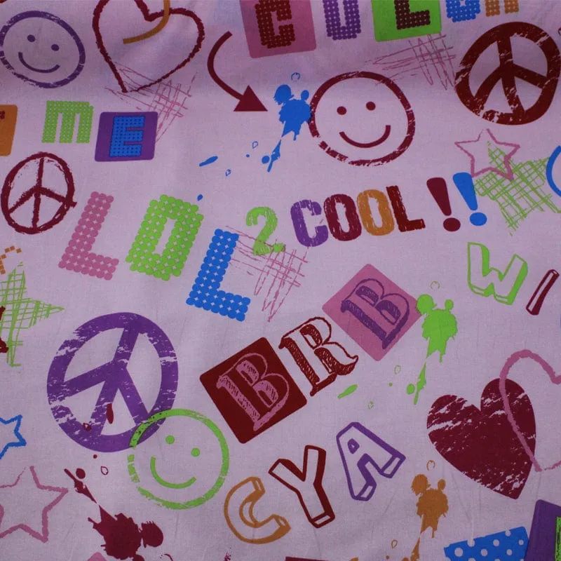 Cotton Kids Fabric Emoji Print 140 cm