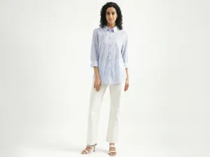 Cotton Printed Spread Collar Women Shirts