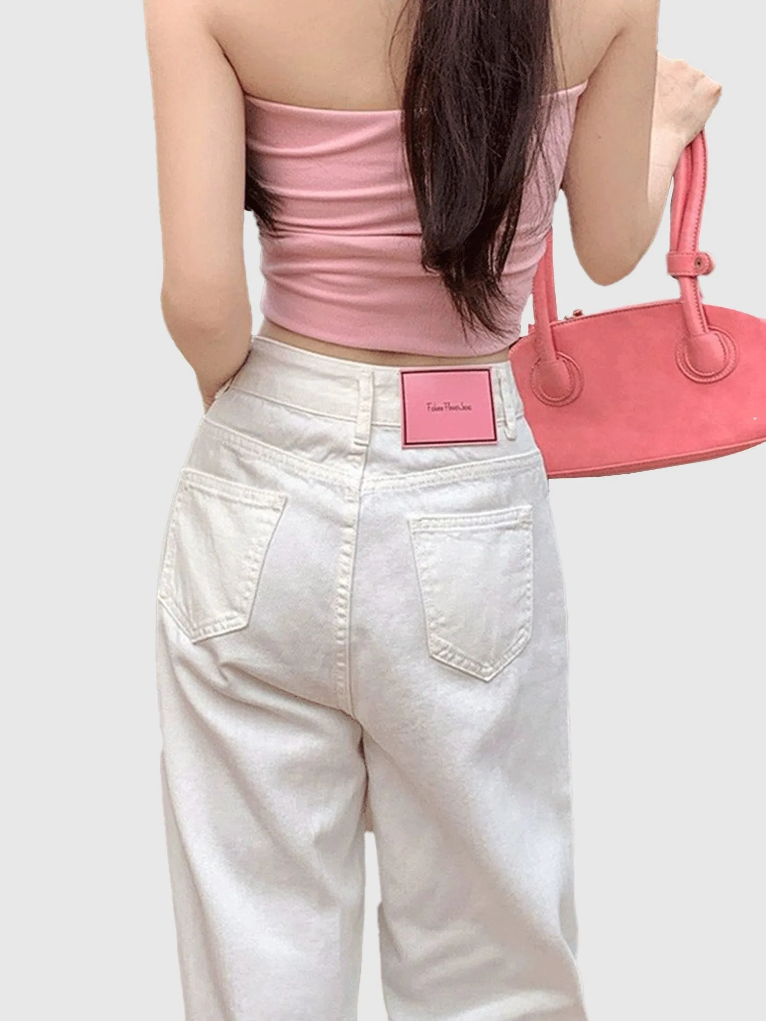 Cream Coloured Basic Straight Fit