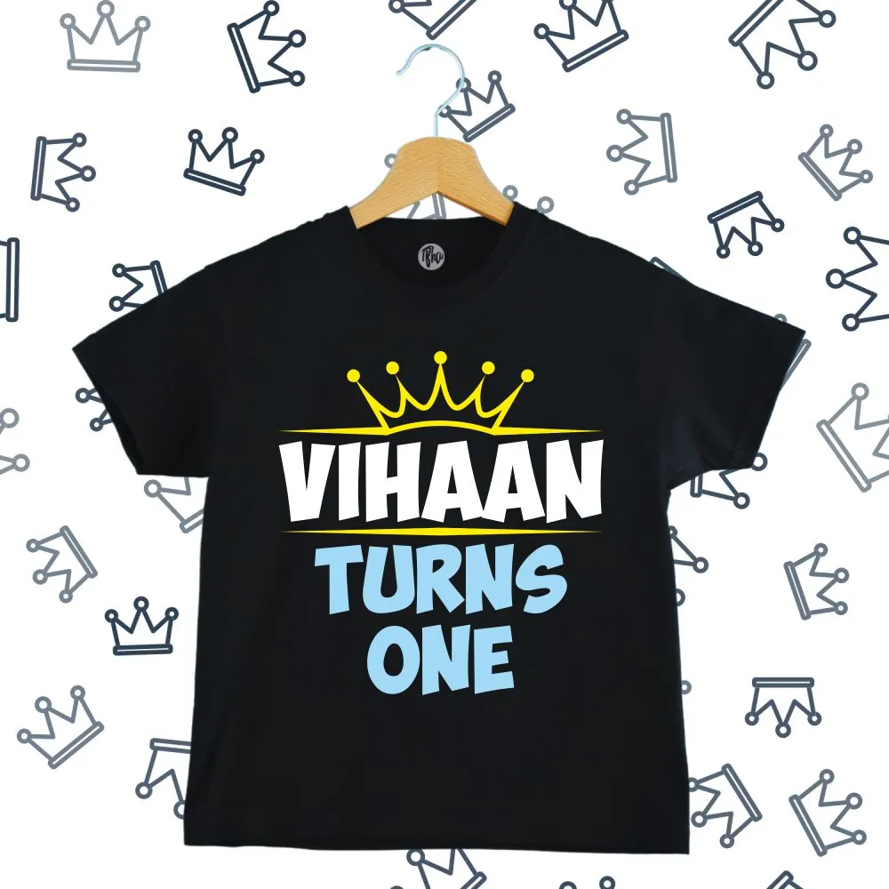 Customized First Birthday T-Shirt With a Crown