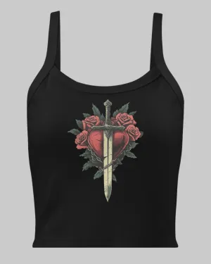Dagger to Heart Women’s Cute Micro-Rib Tank Top