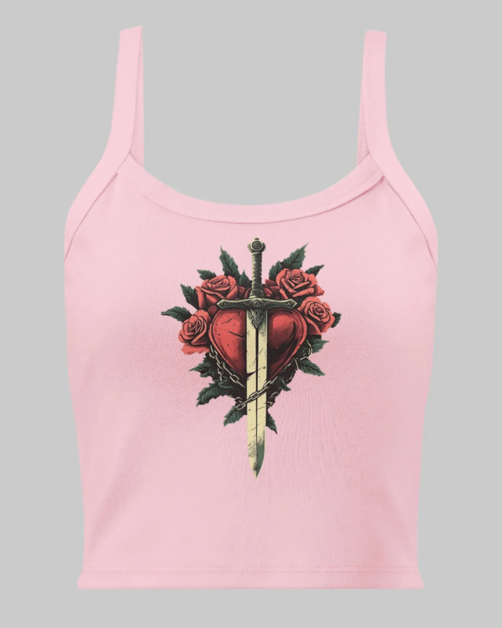 Dagger to Heart Women’s Cute Micro-Rib Tank Top