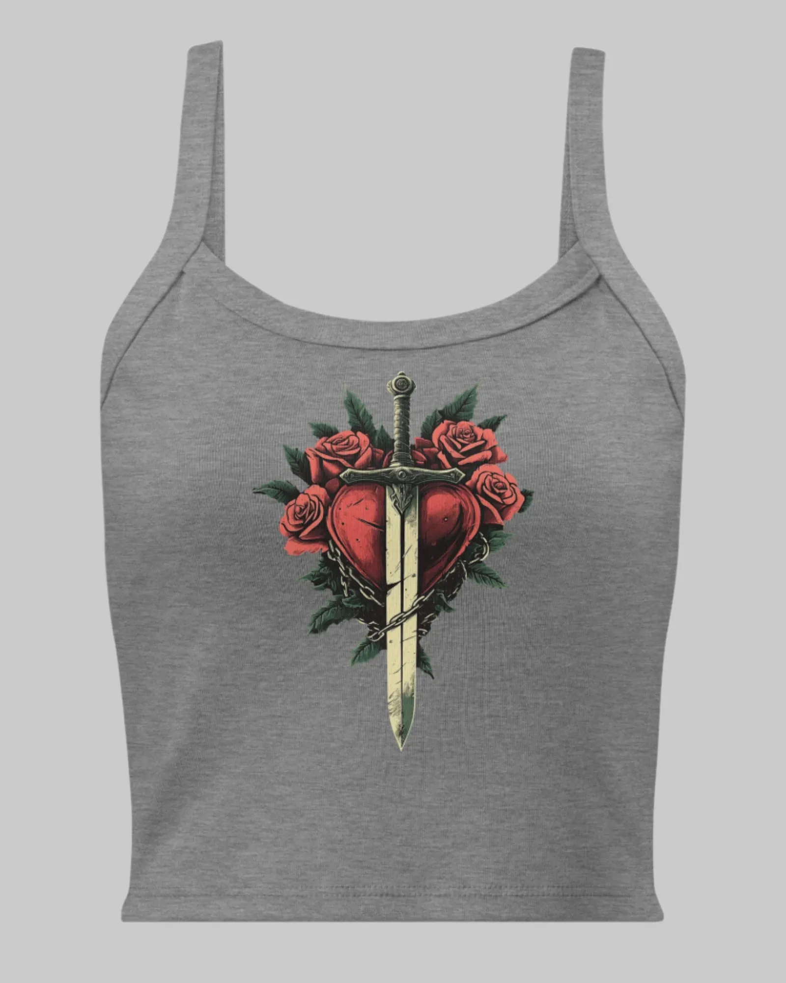 Dagger to Heart Women’s Cute Micro-Rib Tank Top