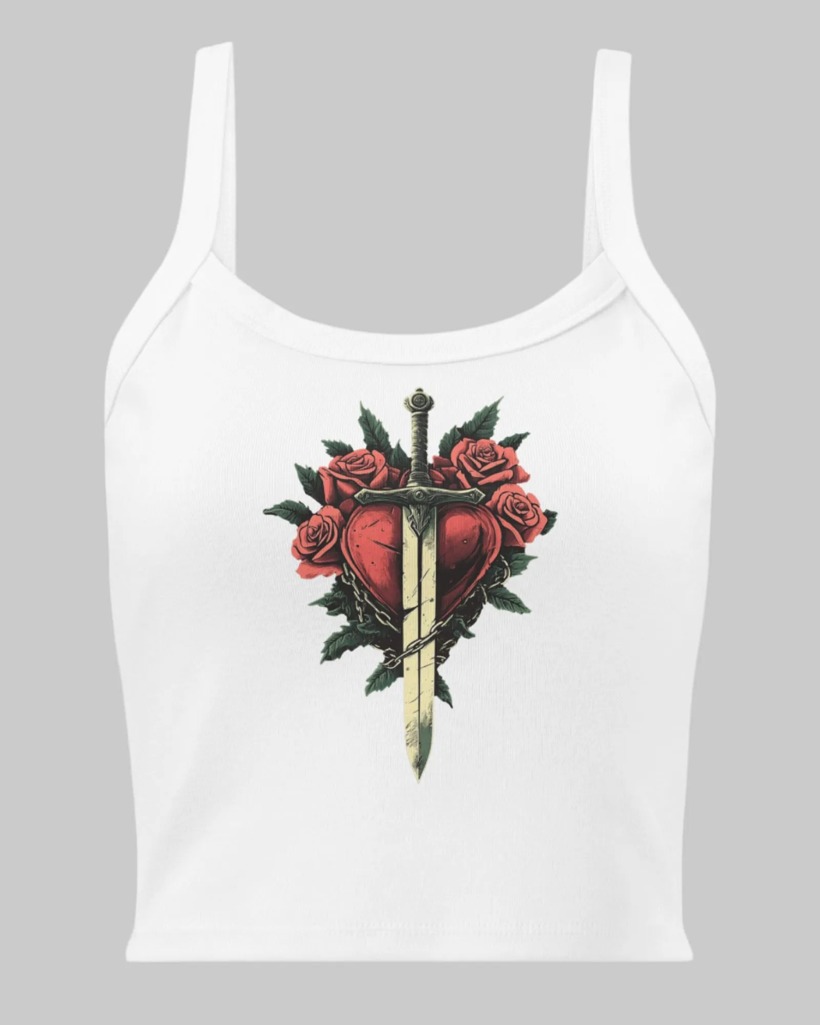 Dagger to Heart Women’s Cute Micro-Rib Tank Top