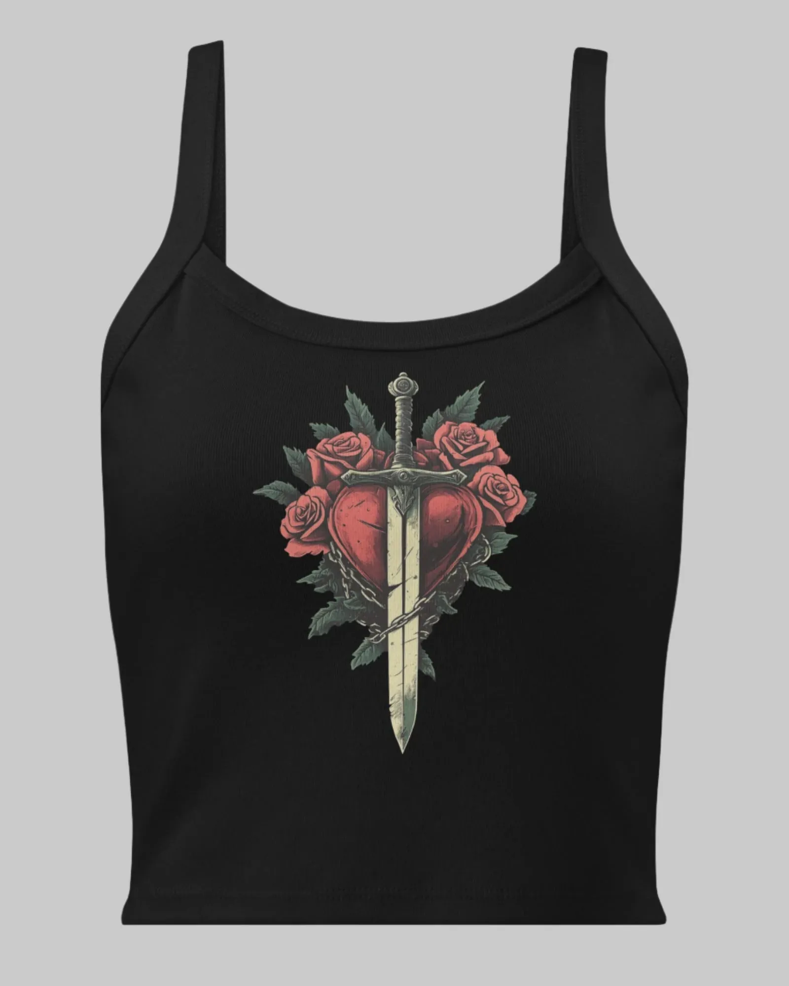 Dagger to Heart Women’s Cute Micro-Rib Tank Top