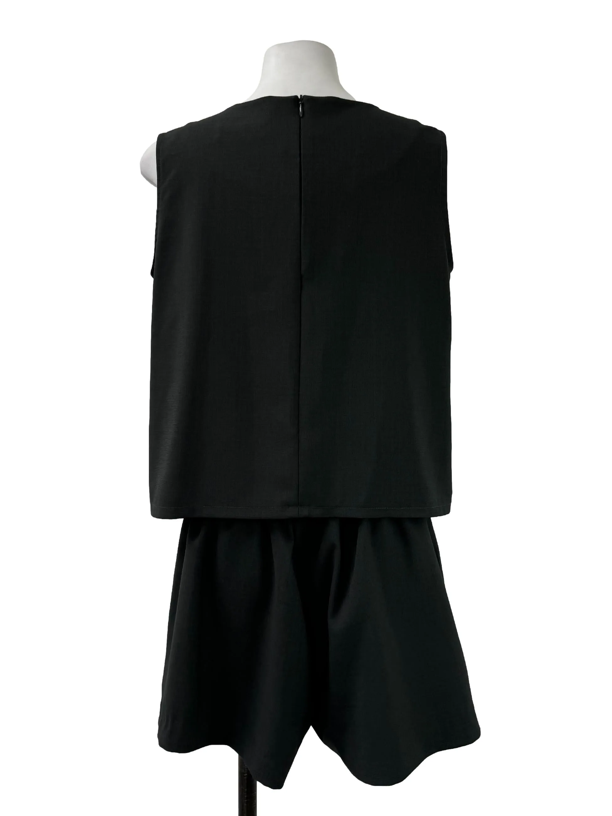 Dark Grey Round Neckromper