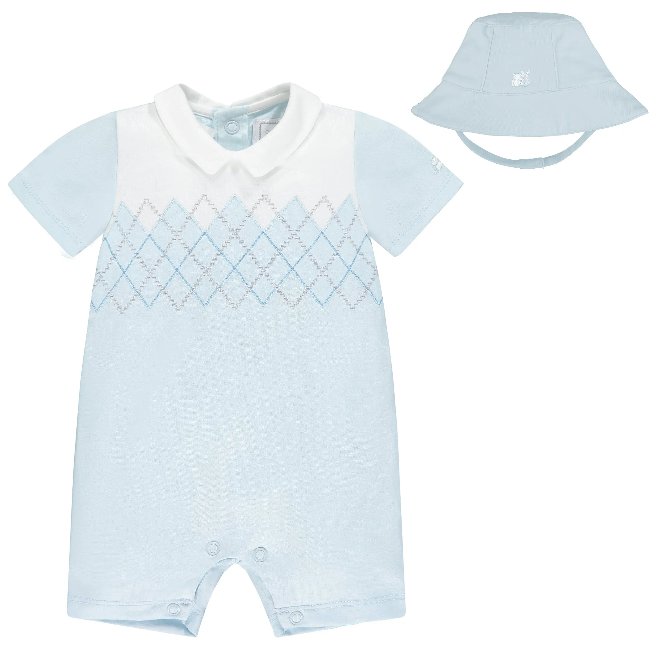 David Blue Baby Romper & Hat