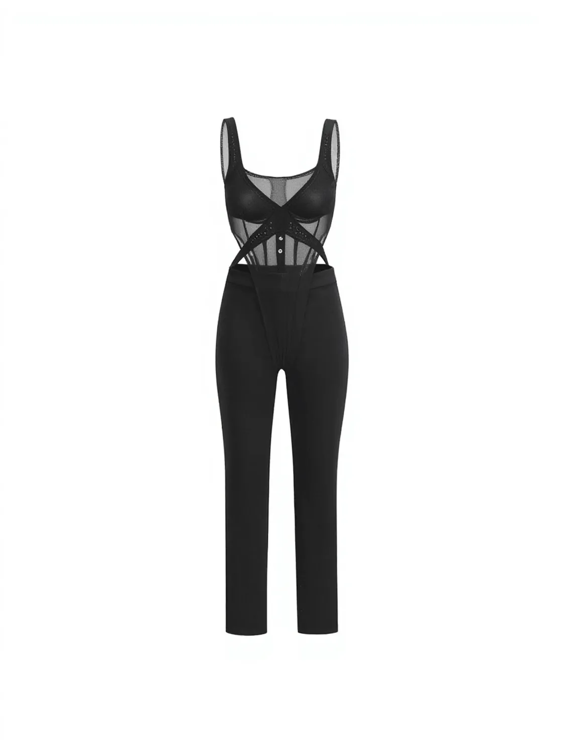 Devorah Patchwork Mesh Jumpsuit