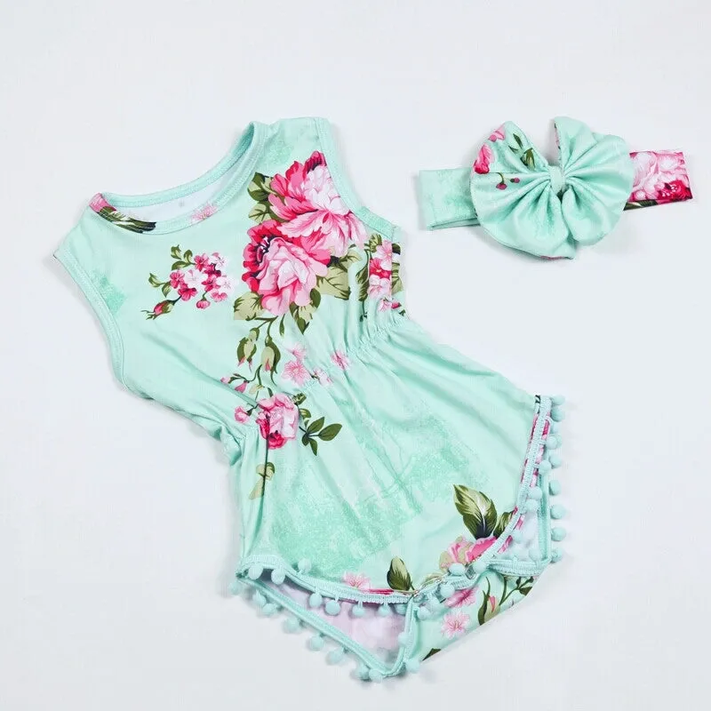 Eden Floral Pom Pom Romper