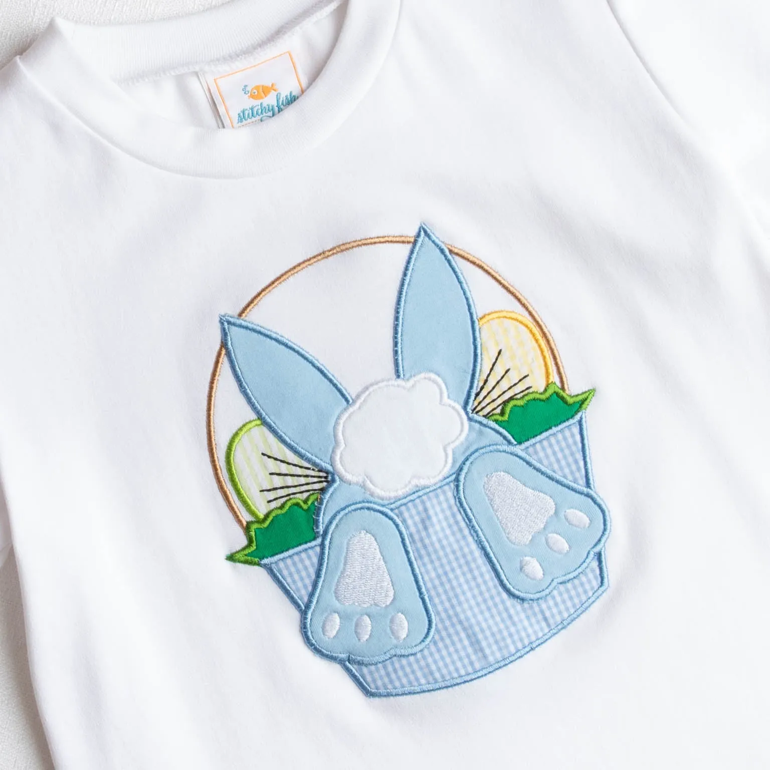 Egg Hunt Applique Shirt, White