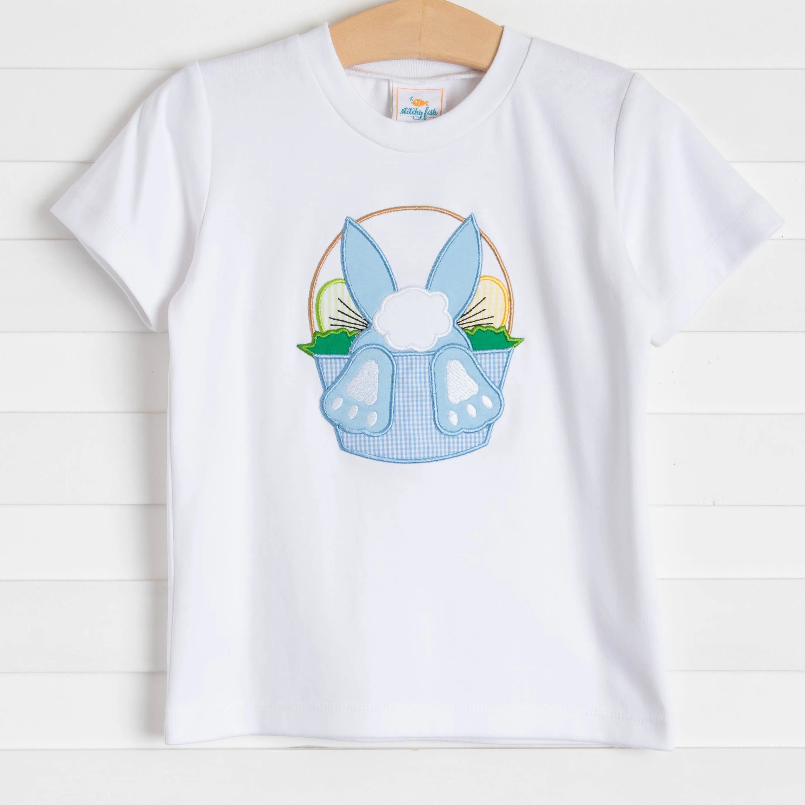 Egg Hunt Applique Shirt, White