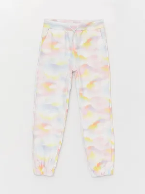 Elastic Waist Batik Patterned Girls Jogger Sweatpants
