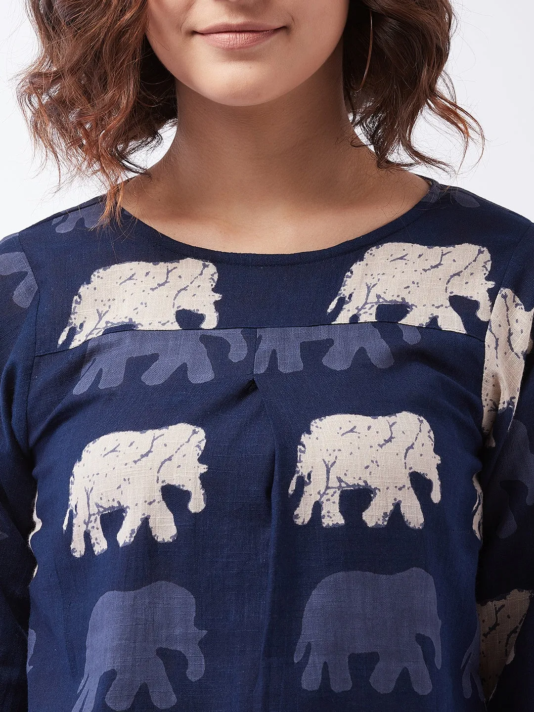 Elephant Print Top For Teens