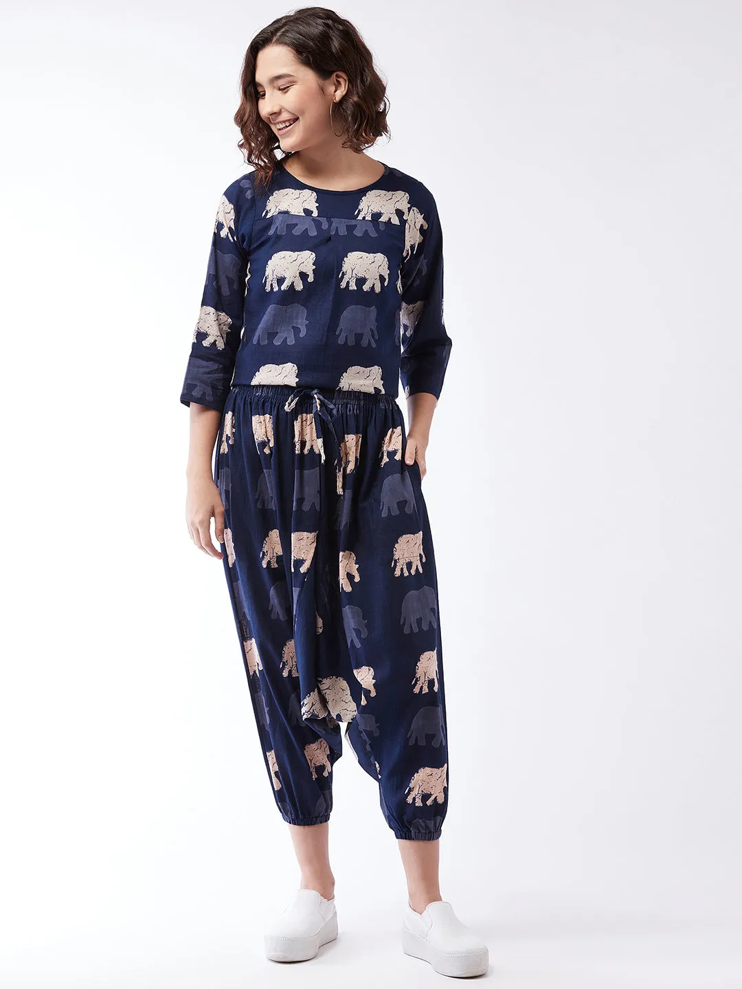 Elephant Print Top For Teens