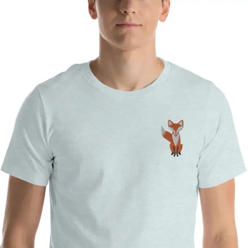 Embroidered Fox t Shirt in Trendy Fashion Style