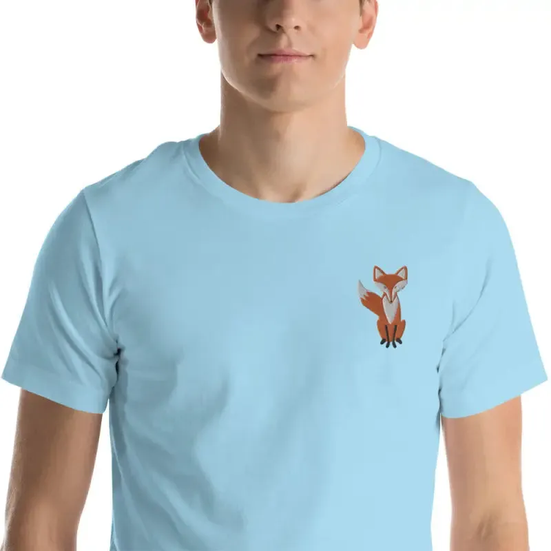 Embroidered Fox t Shirt in Trendy Fashion Style