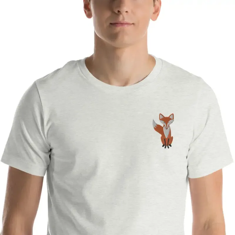 Embroidered Fox t Shirt in Trendy Fashion Style