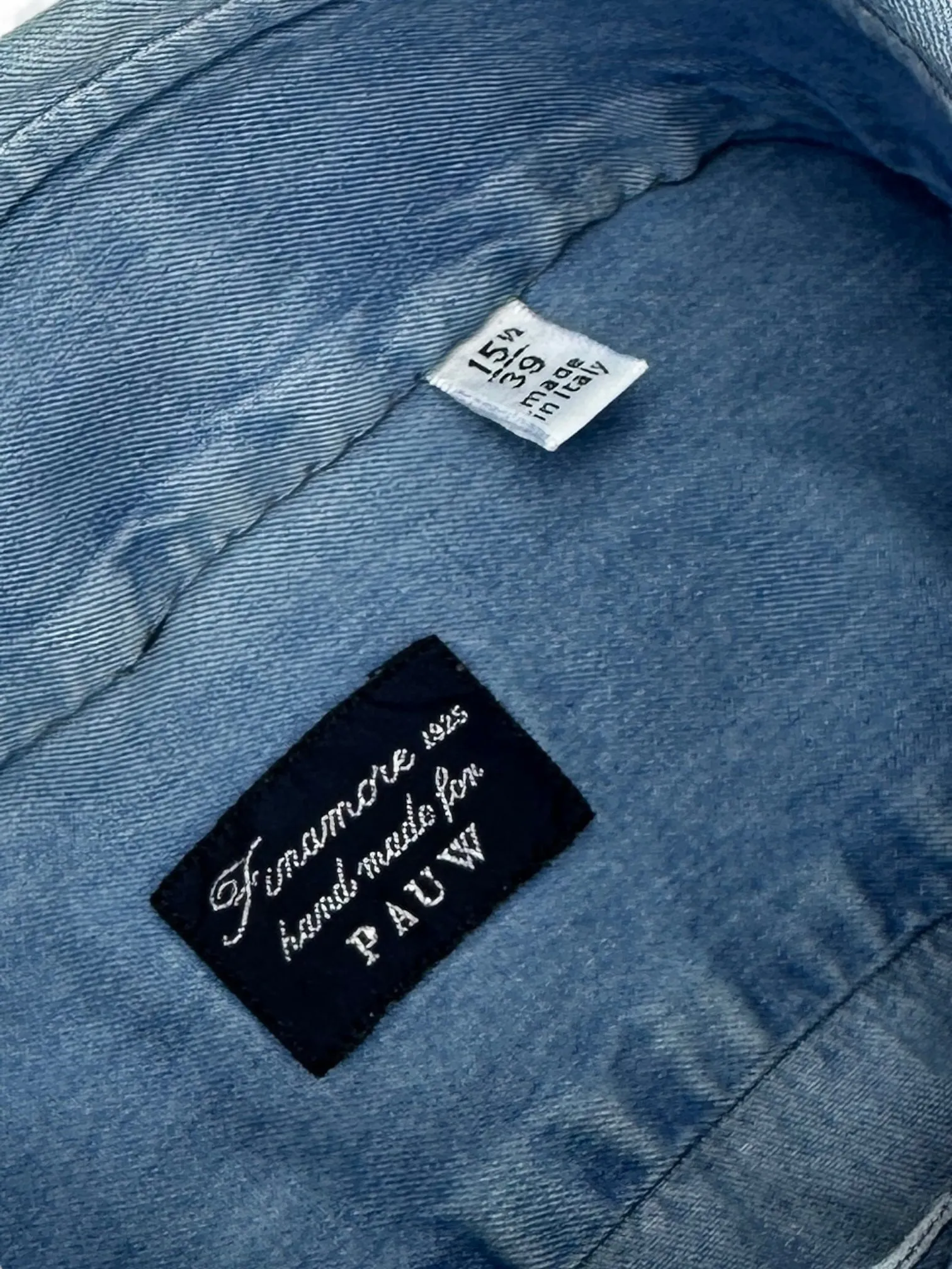 Finamore Light Blue Denim Cotton Shirt
