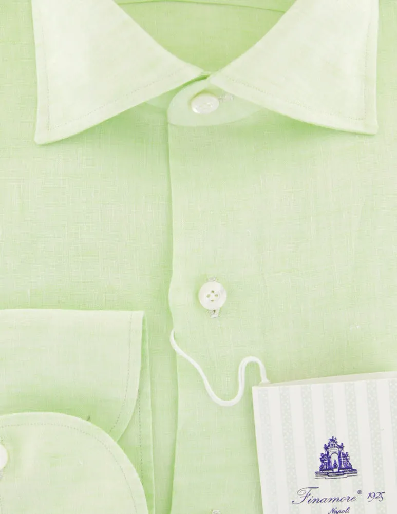 Finamore Napoli Light Green Shirt - Slim