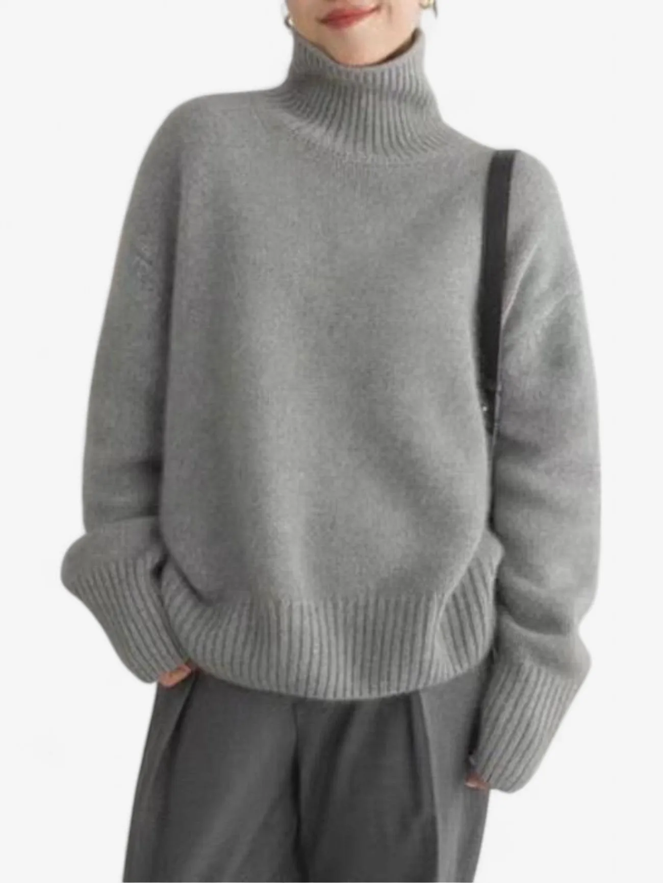 Foxes | Women's Warm Oversized Turtleneck Knit Winter Sweater