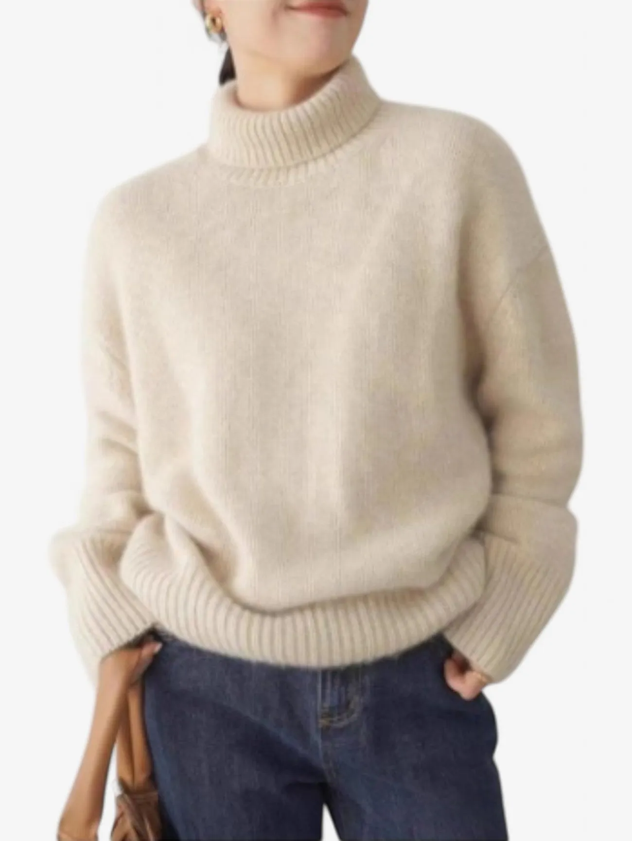 Foxes | Women's Warm Oversized Turtleneck Knit Winter Sweater