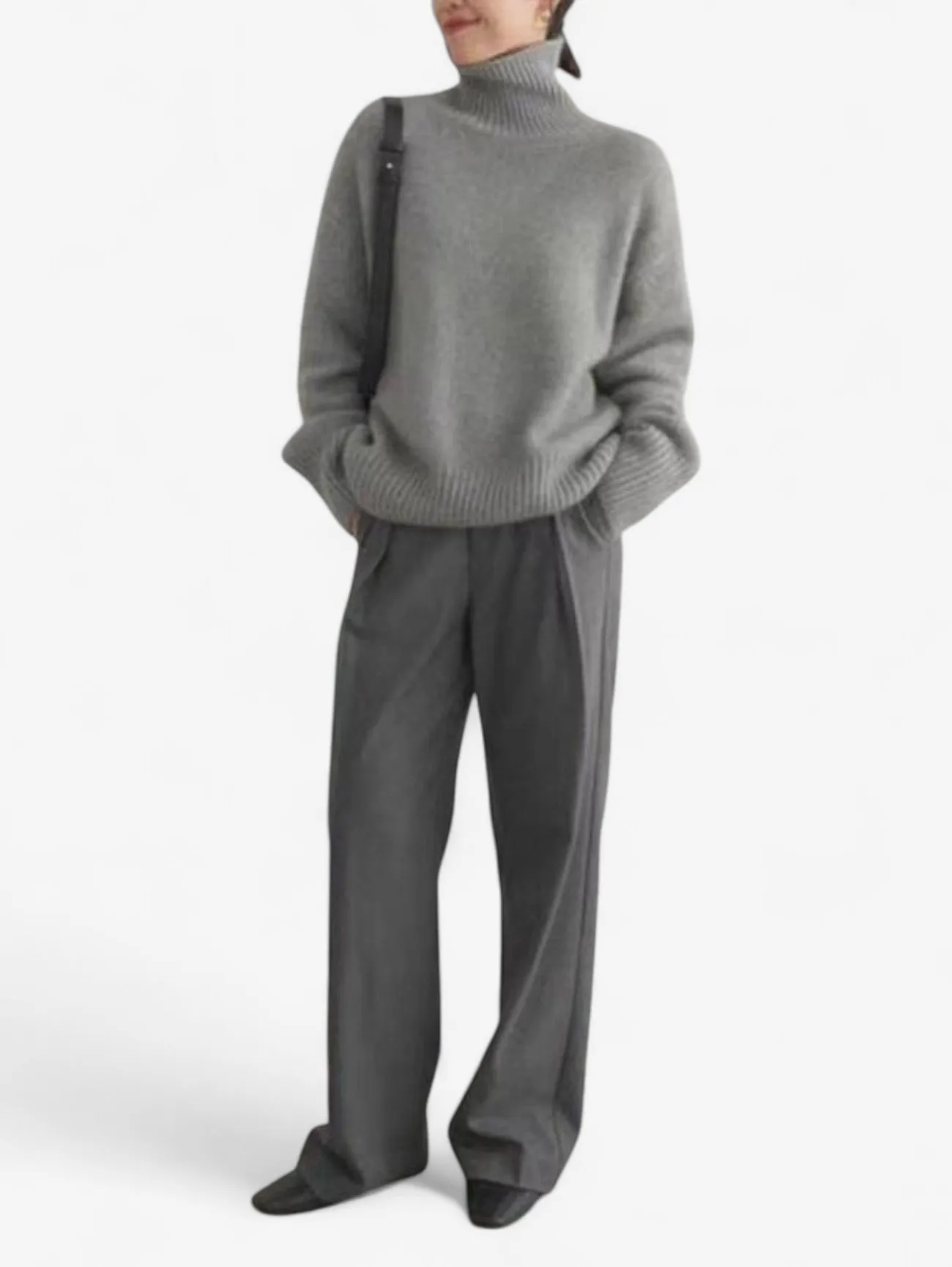 Foxes | Women's Warm Oversized Turtleneck Knit Winter Sweater