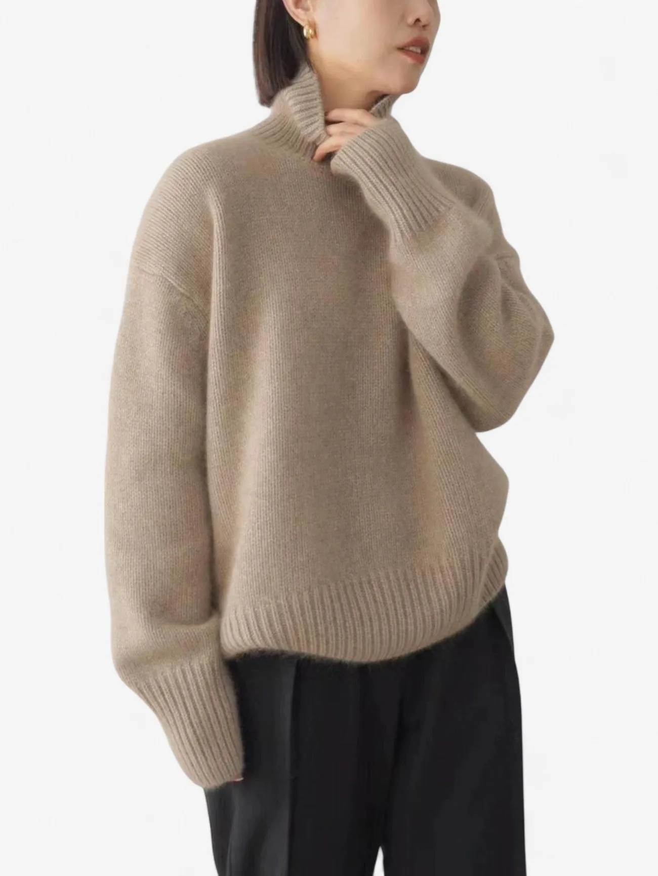 Foxes | Women's Warm Oversized Turtleneck Knit Winter Sweater