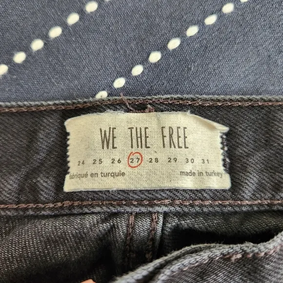 Free People We The Free Maggie Mid Rise Straight Leg Jeans Black Size 27