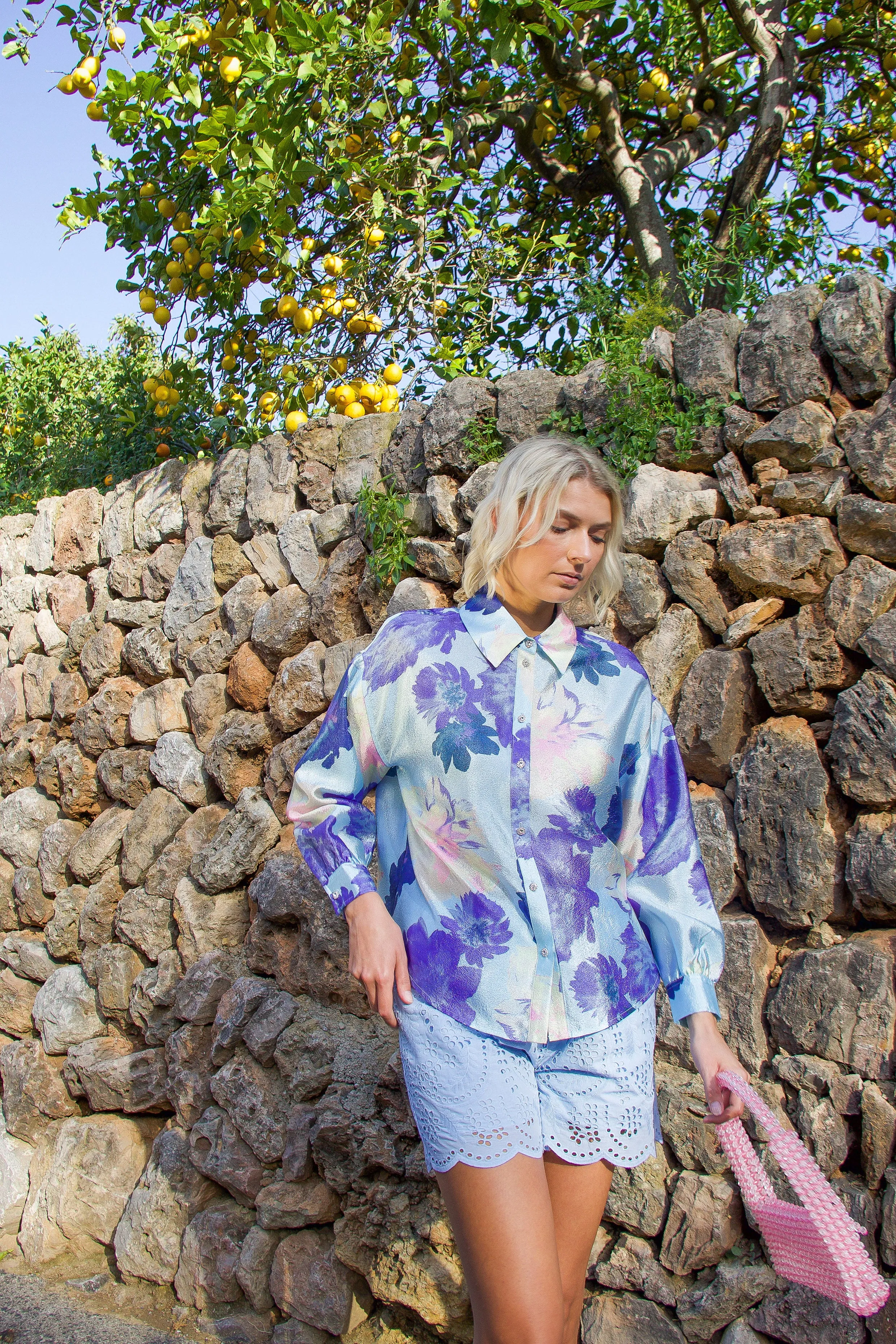 Gina Shirt - Pale Peony Blue