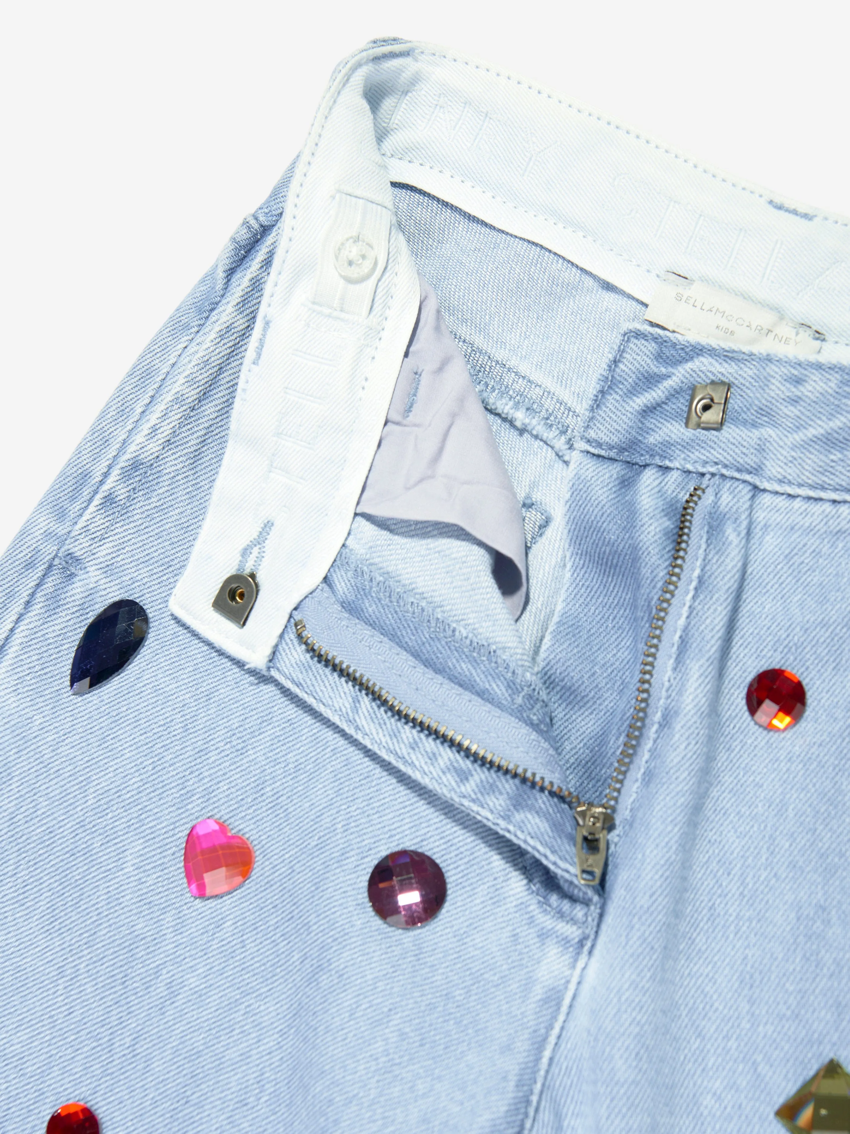 Girls Jewelled Denim Jeans in Blue