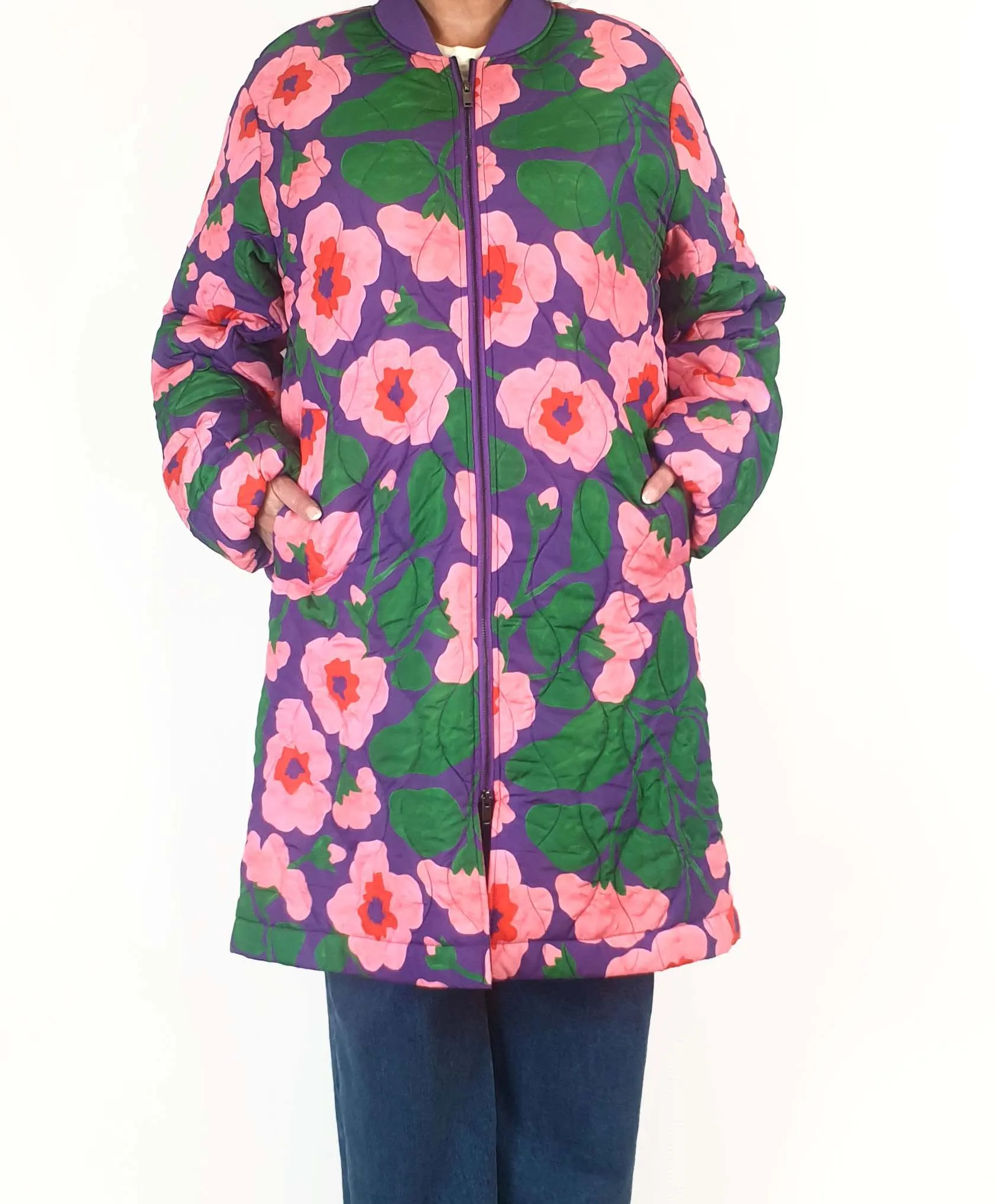 Gorman wild roses quilted coat size 18