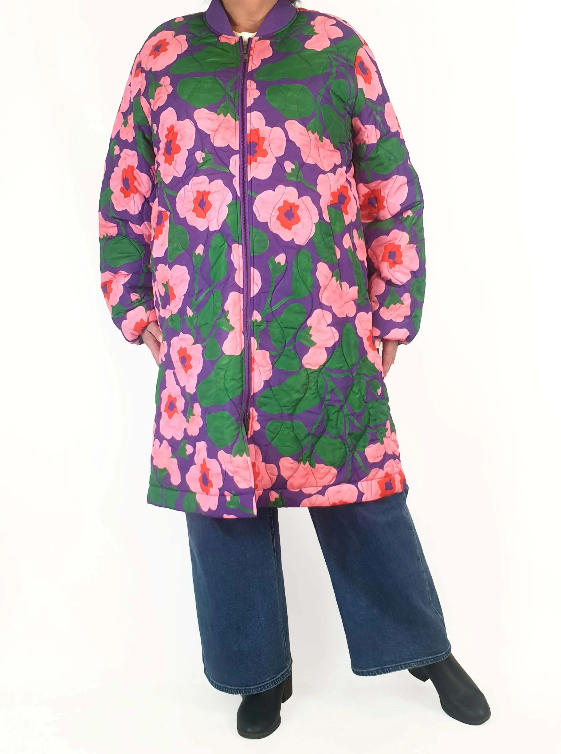 Gorman wild roses quilted coat size 18