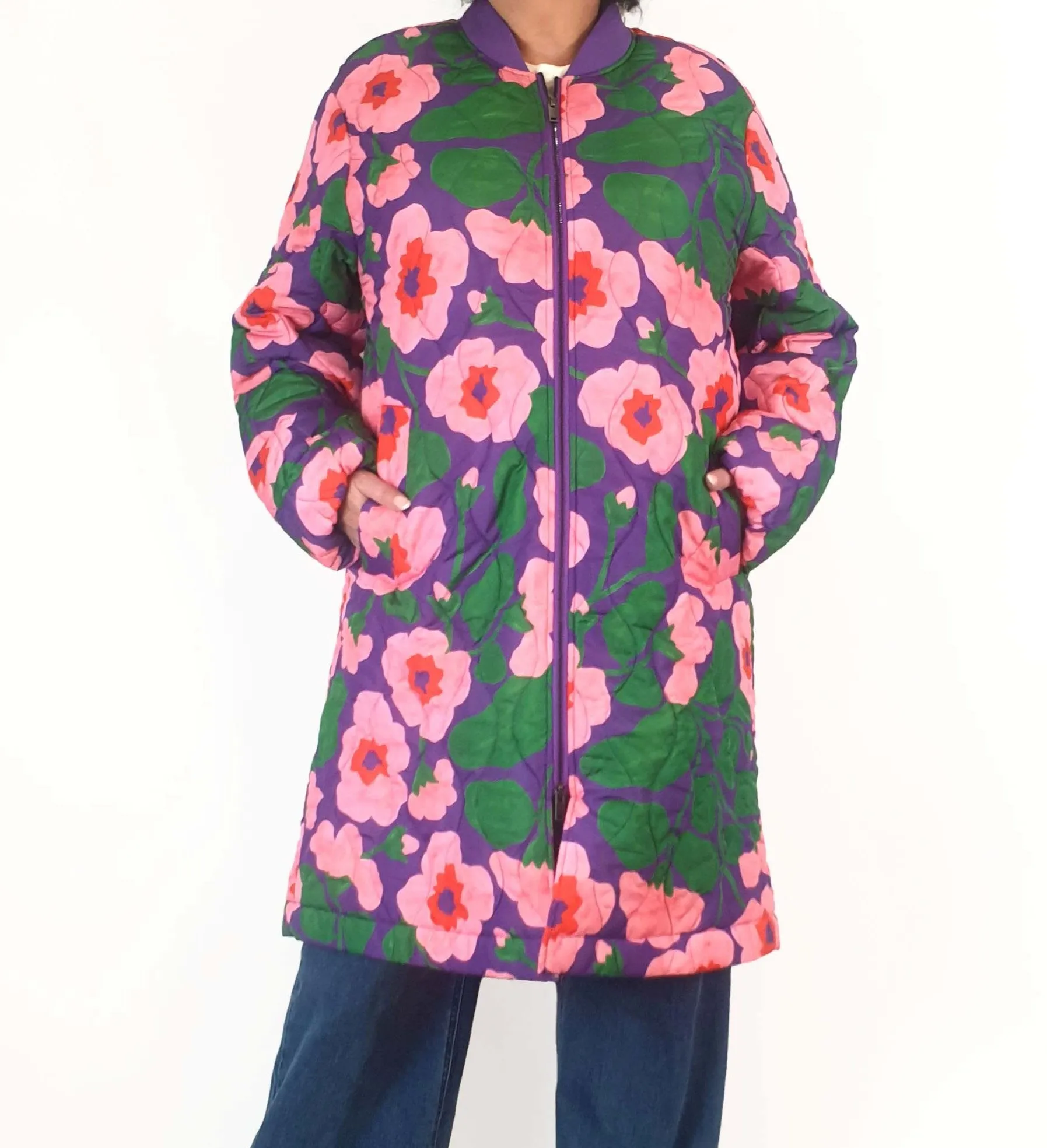 Gorman wild roses quilted coat size 18