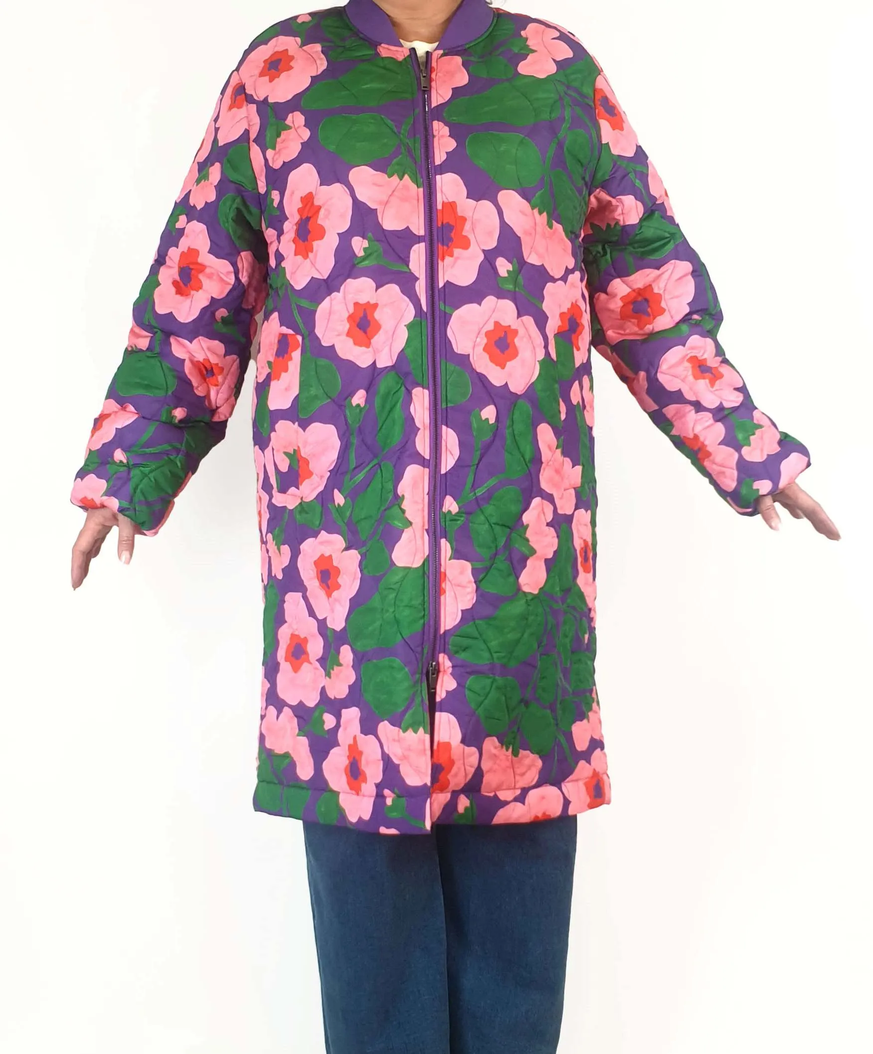Gorman wild roses quilted coat size 18
