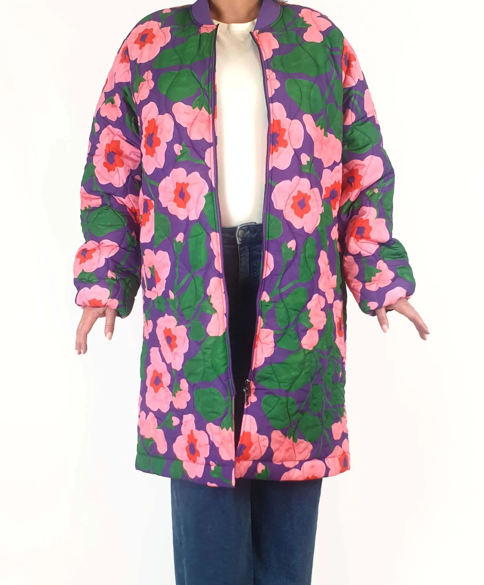 Gorman wild roses quilted coat size 18